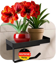 Toiletrolhouder senza forare, nero – Toiletrolhouder con piatto e superficie antiscivolo – Toiletrolhouder in acciaio inossidabile per incollare e non forare – Toiletrolhouder per accessori bagno, con gomma antiscivolo