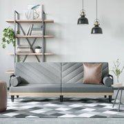 Divano Letto con Braccioli Grigio Chiaro in Tessuto 351931