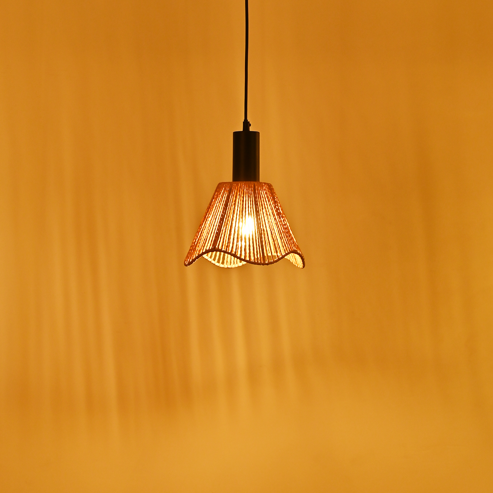 Lampada a sospensione ZMH E27 in stile vintage a 1 luce nera altezza regolabile