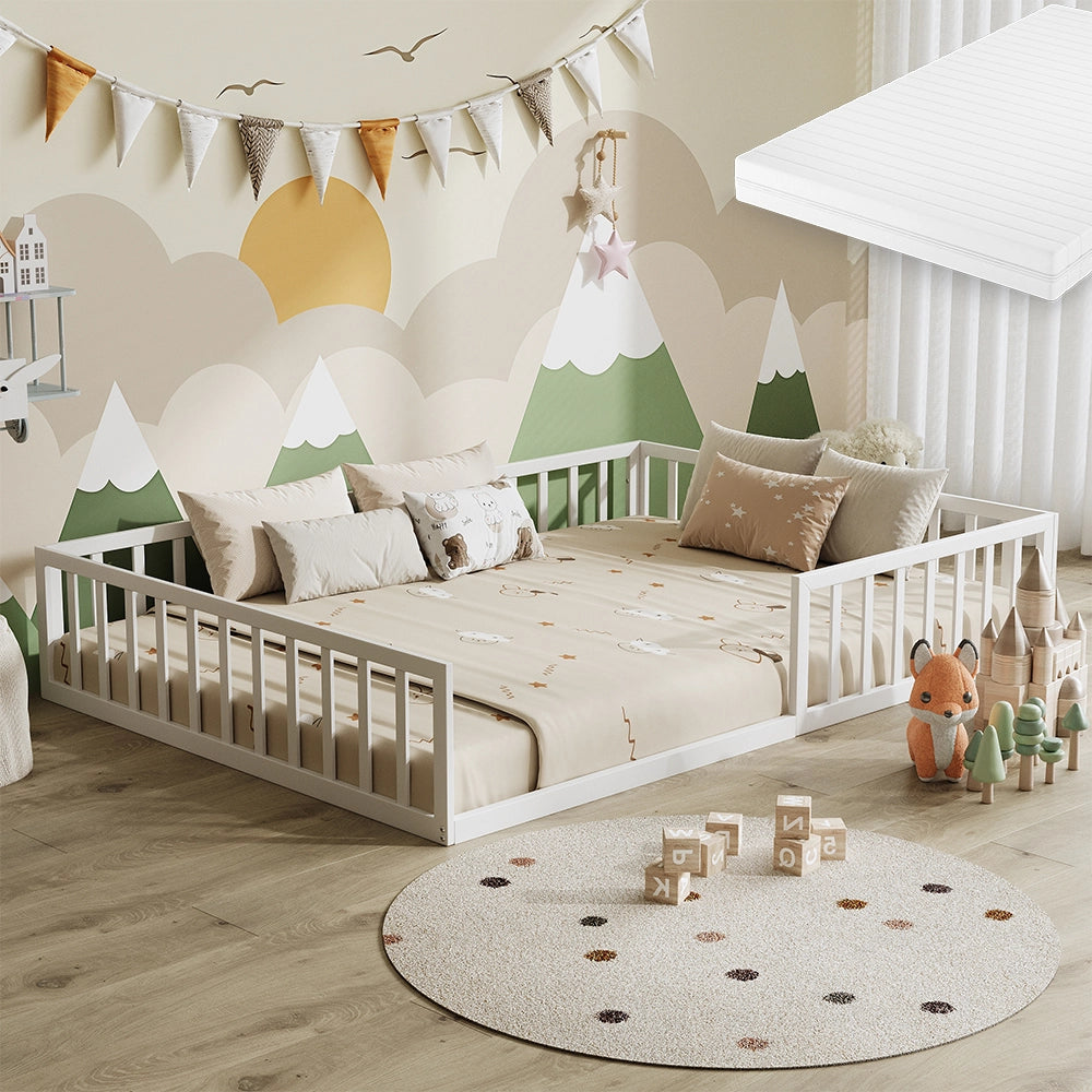 Vitalispa Letto per bambini Bianco 140x200 con materasso