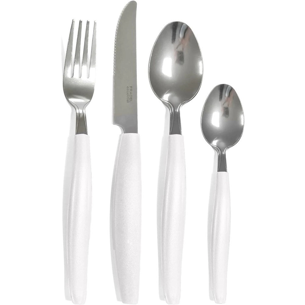 Trade Shop - Set Servizio Di Posate 24 Pz Per 6 Persone In Acciaio Inossidabile Colore Crema -