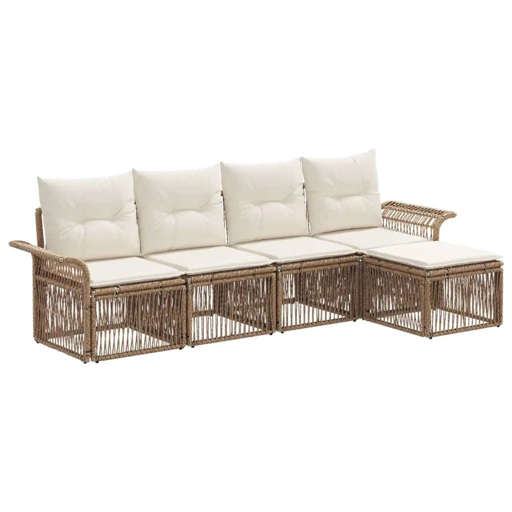 Set Divano da Giardino 5 pcs Beige polyrattan 3434817