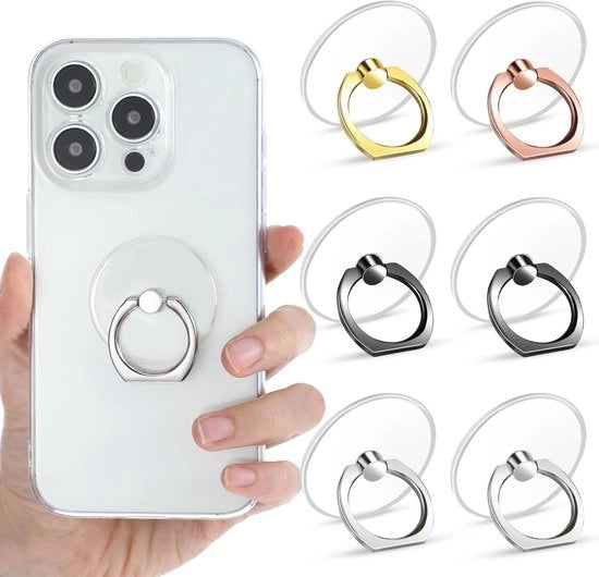Ottimizzatore di posizione per smartphone 360° rotativo - Reggiseggi per smartphone - Supporto per smartphone - Reggiseggi per smartphone - Supporto per smartphone - Incluso 6 pezzi in diverse colori
