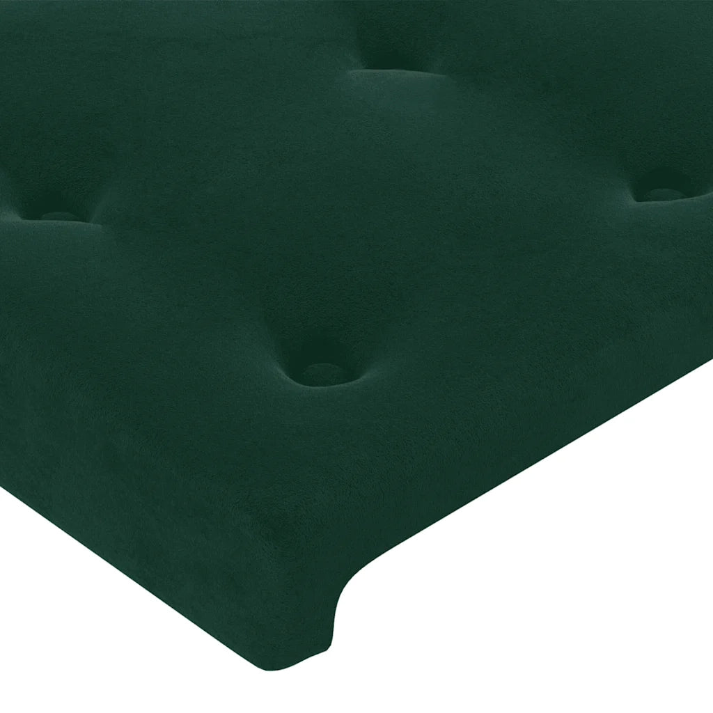 Testiera | Testata a LED Verde scuro 93x16x78/88 cm in Velluto