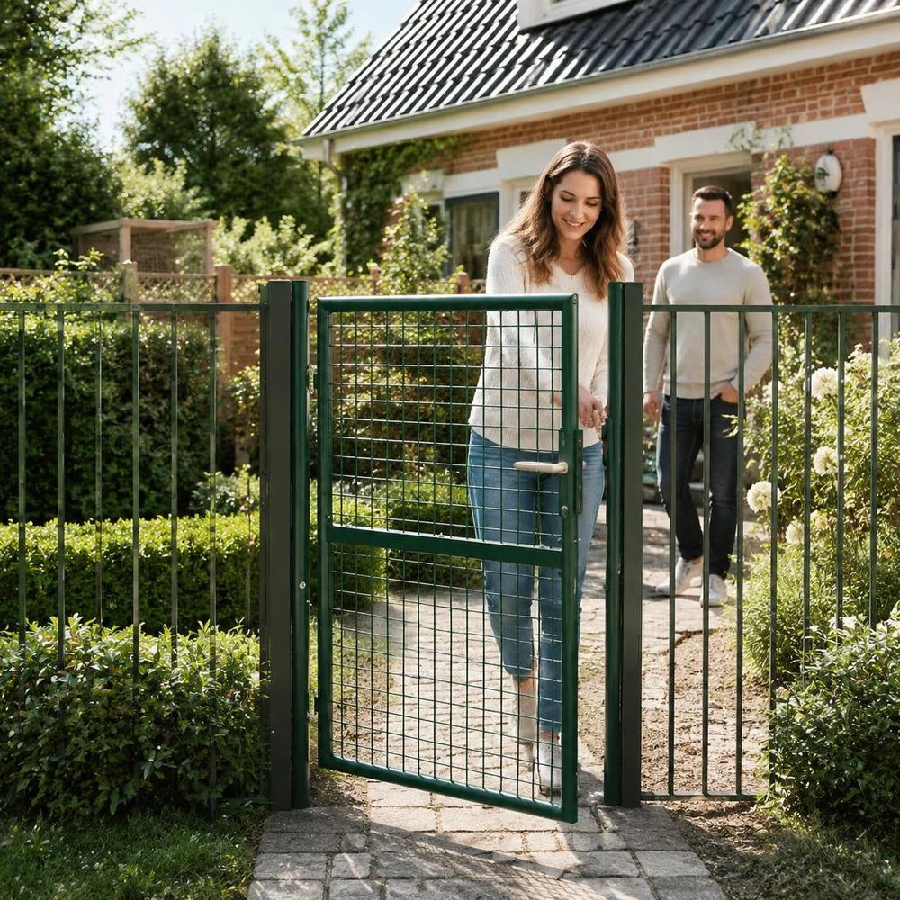 Steel Fence Gate 100x125 Cm Green