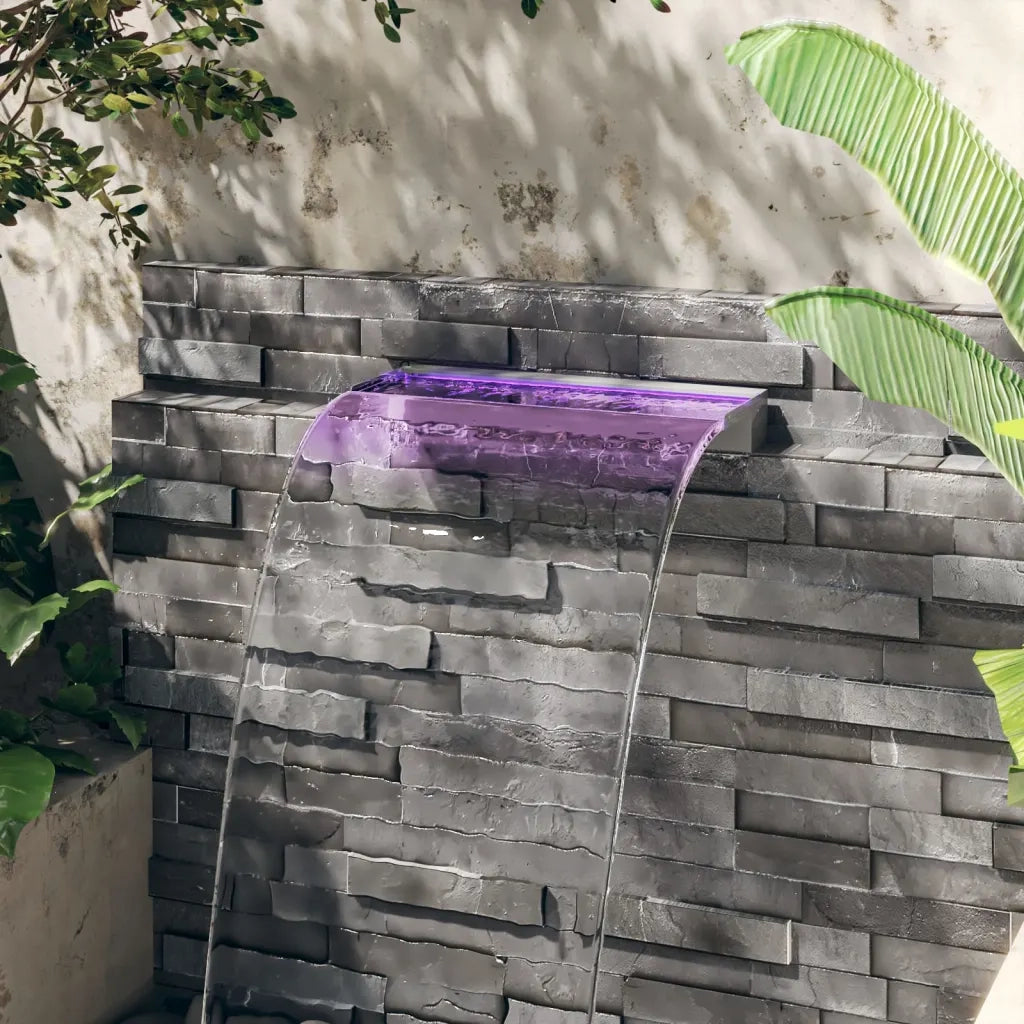 Sfioratore a Cascata con LED RGB Acciaio Inox 60 cm CFW2079481