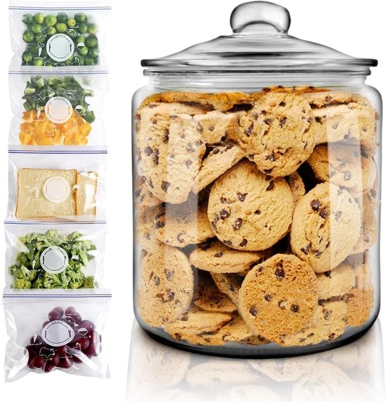 Grande contenitore in vetro ermetico con coperchio - Capacità 5800 ml per farina, biscotti, noci, pasta e fagioli di caffè