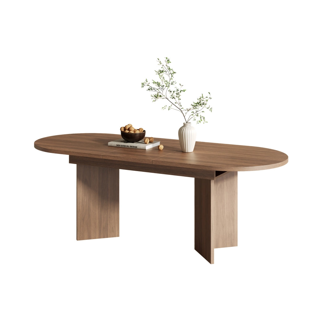 Tavolo da pranzo allungabile 160x80x75.5 cm; MDF; noce