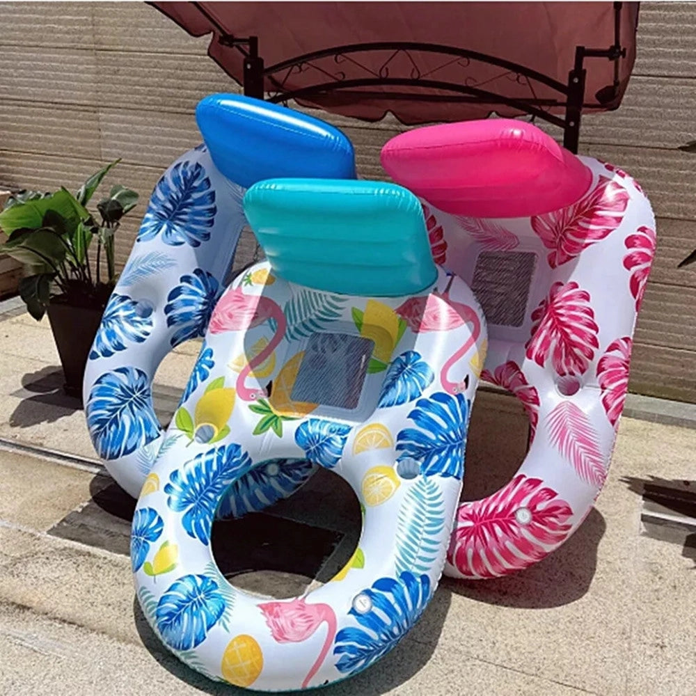 Trade Shop - Poltrona Lounge Gonfiabile Galleggiante Con Portabicchieri Piscina 170x110cm 628534 -