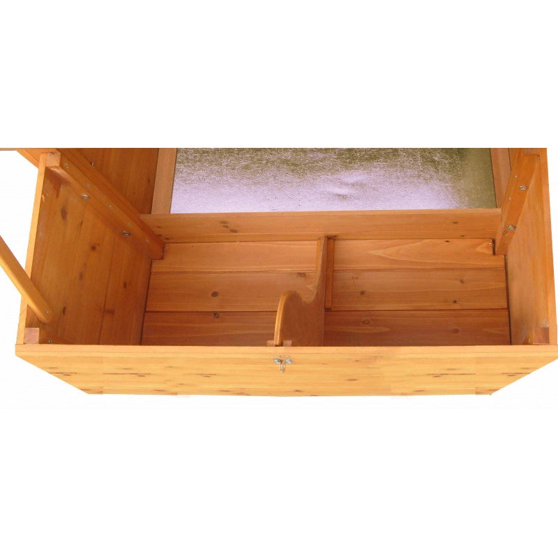 Pollaio da giardino in legno 227x94 cm – per 5-8 galline – pareti 10 mm con voliera e zona notte – PO2309 Foresta