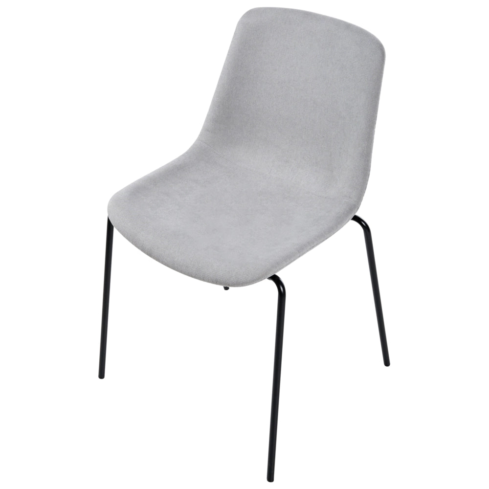 Set di 4 sedie con gambe in ferro senza braccioli design minimalista moderno sedute per sala da pranzo grigio