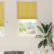 Tenda a rullo con tende-Tenda avvolgibile Giallo 90 x 220 cm Bamb¨´