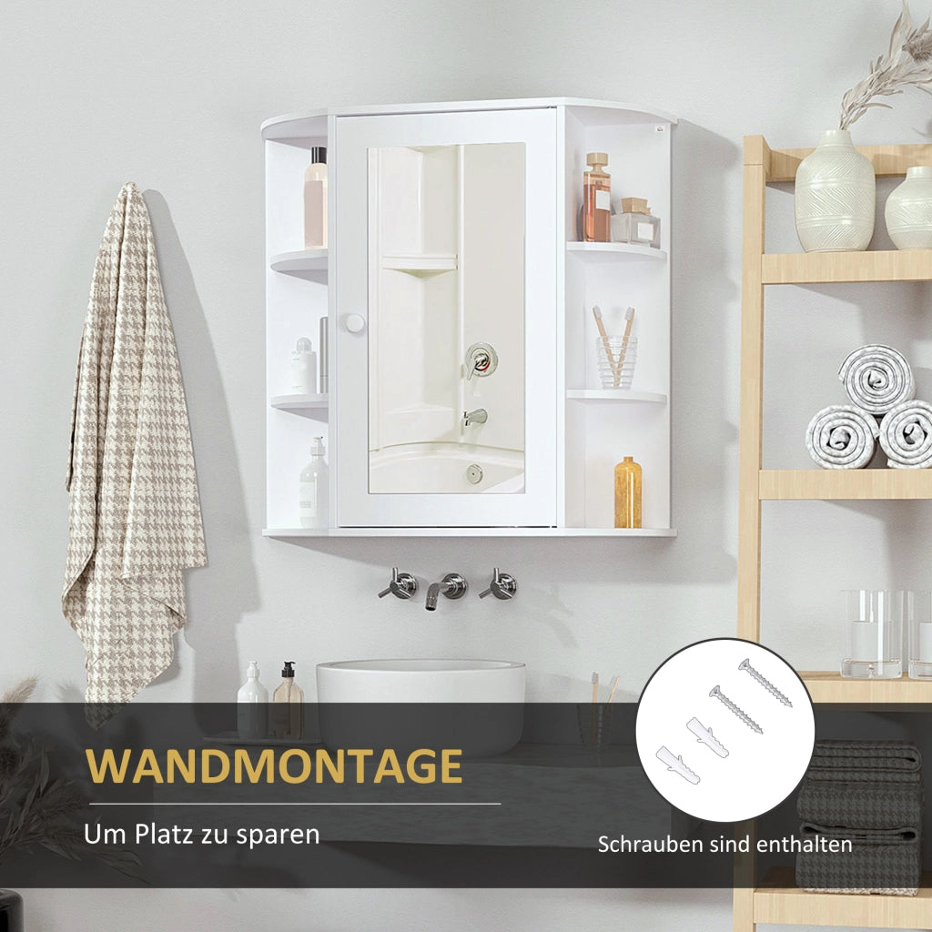 Armadietto Bagno con Specchio ¨C zephmum ¨C Bianco 66x17x63