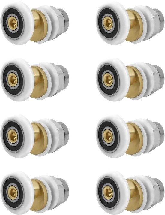 Corona d'oro - Kit di sostituzione per le maniglie - Facile da installare - Bianco - Silenzioso e impermeabile - Adatto per porte in vetro - 8 pezzi