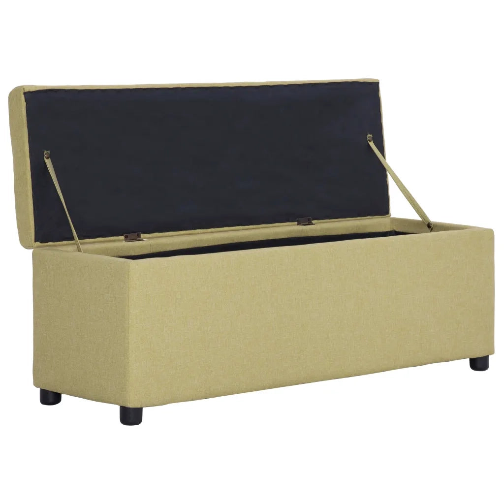 Panca con Vano Portaoggetti 116 cm Verde in Poliestere