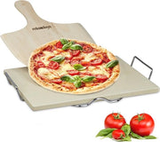 Set per pizza con supporto metallico e spatola per pizza in legno per forno e barbecue