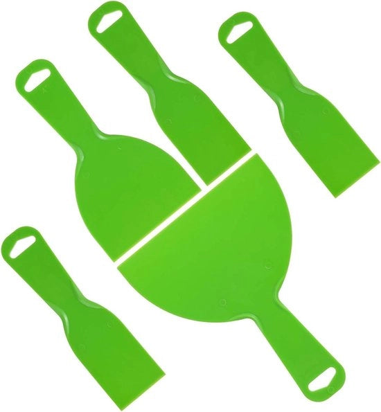 Set di pennelli per pittura - 5 pezzi di pennelli in plastica per strumenti per intonaco e raschiatura della vernice (verde)