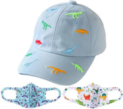 Cappello solare per bambini - Protezione solare - Blu - Maschera solare - Adatto per bambini - Incluso 2 mascherini solari
