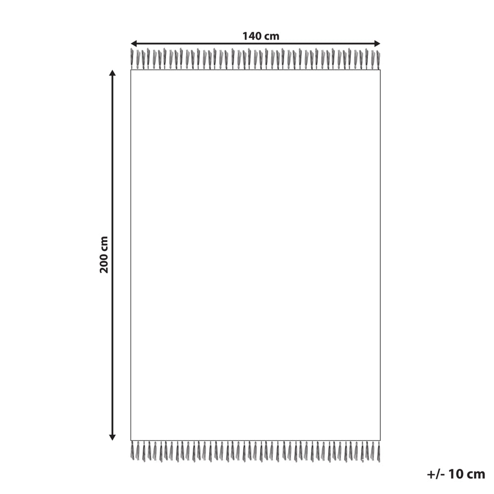 Tappeto Beige Cotone 140 x 200 cm Motivo decorativo geomentrico Stile Boho Soggiorno Bambini Stanza dei bambini