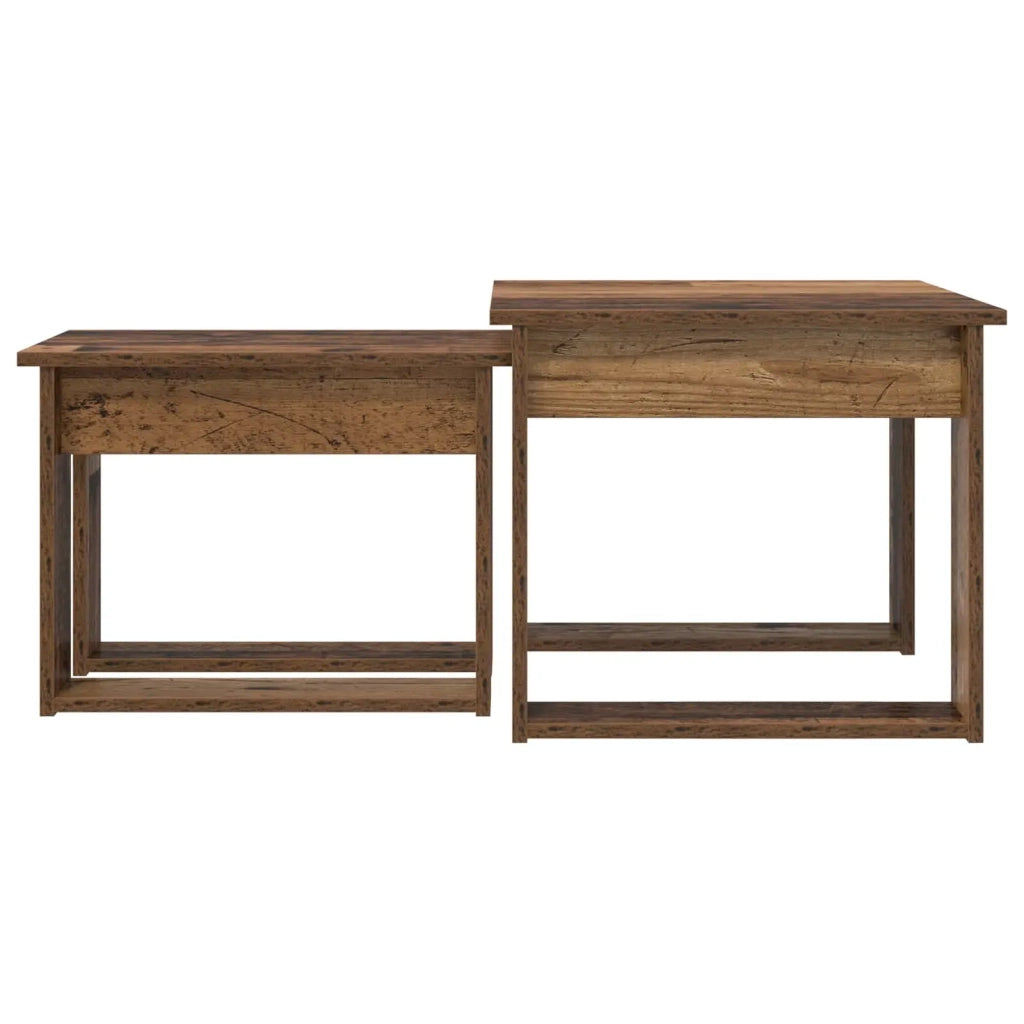 Set di Tavolini da Caffè 2 pcs Legno vecchio Legno multistrato