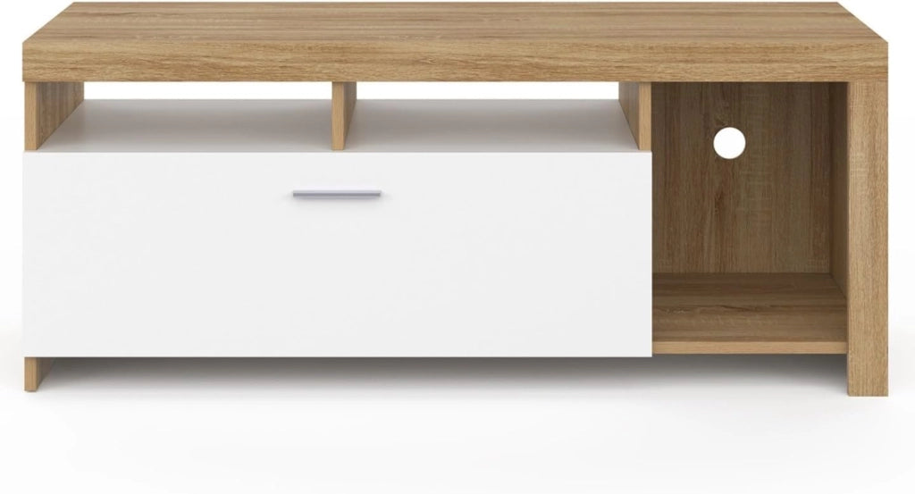 Porta TV armadio in legno e bianco MALO