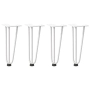 Set di 4 gambe a forcina per tavolino 30 x 12 x 12 cm con piedini regolabili design moderno in acciaio bianco 02_0056736