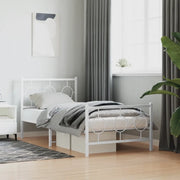 Giroletto con Testiera e Pediera-Struttura Letto Metallo Bianco 90x190 cm 270080