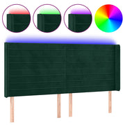 Testiera | Testata a LED Verde Scuro 183x16x118/128 cm in Velluto
