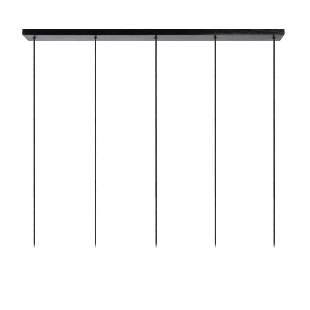 Lampadario Lucide Orlando 5xE27 nero metallo/vetro