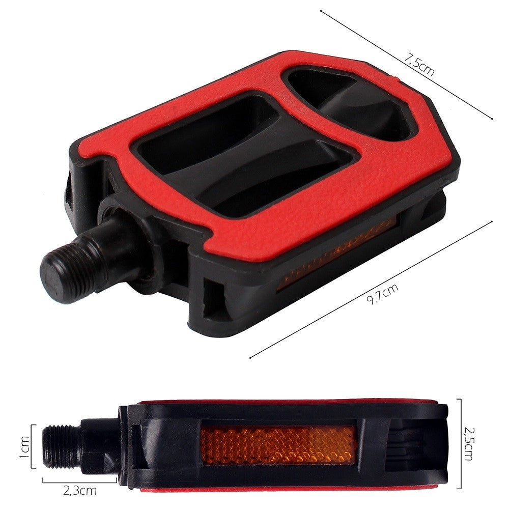 Trade Shop - Coppia Pedali Per Bicicletta Con Riflettori Laterali Attacco Universale Xc-2512 -