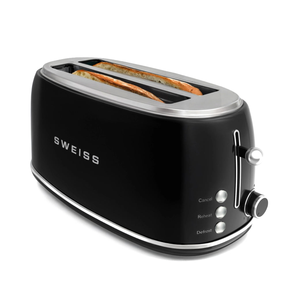 Tostapane vintage SWEISS GRV9 fette extra-large 38mm, 1500W, nero