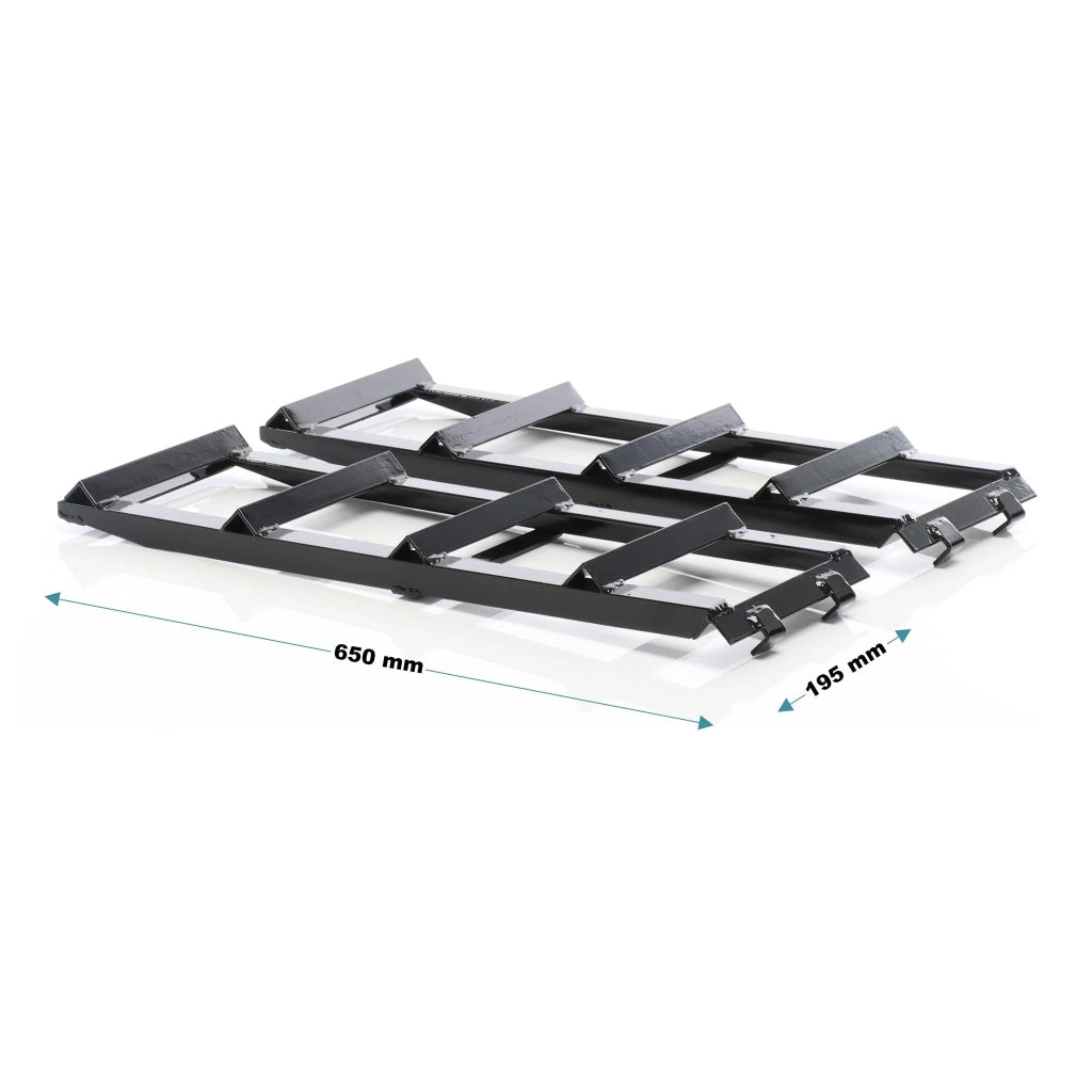 set 2x rampa di carico fino a 2 tonnellate per coppia, 915x350x275 mm, rampe in acciaio + estensione 2x 400 kg 650x195 mm Prolunga