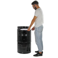 Barbecue Affumicatore a Carbone Carbonella 46,5x42,5x101 cm Griglia Ø47 cm Barrel Nero