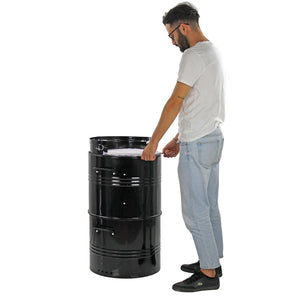Barbecue Affumicatore a Carbone Carbonella 46,5x42,5x101 cm Griglia Ø47 cm Barrel Nero