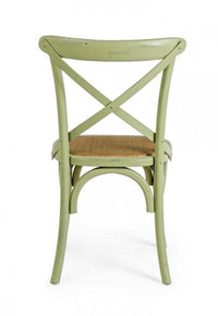 Sedia Cross Verde in Legno