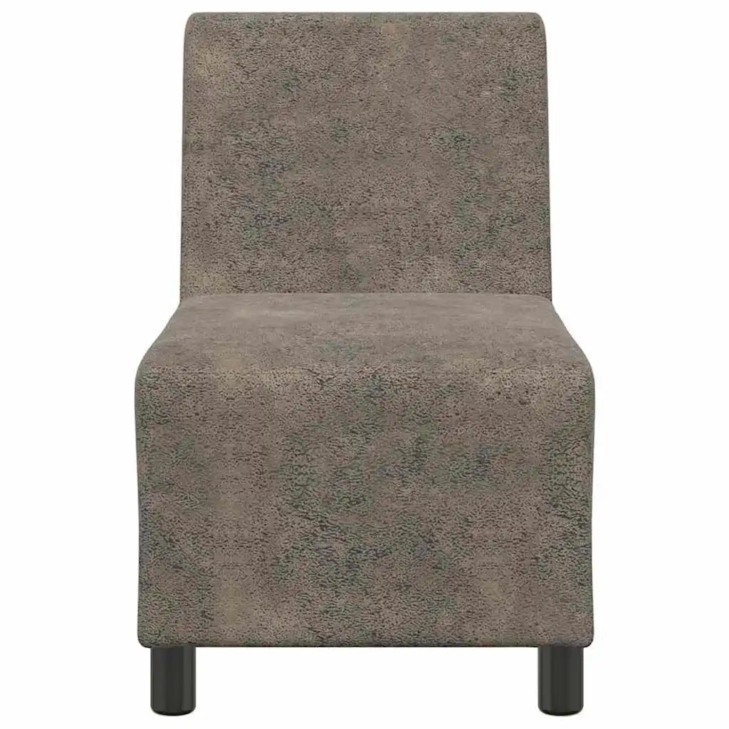 Divano componibile senza braccioli grigio scuro 55 cm in similpelle scamosciata 4108510