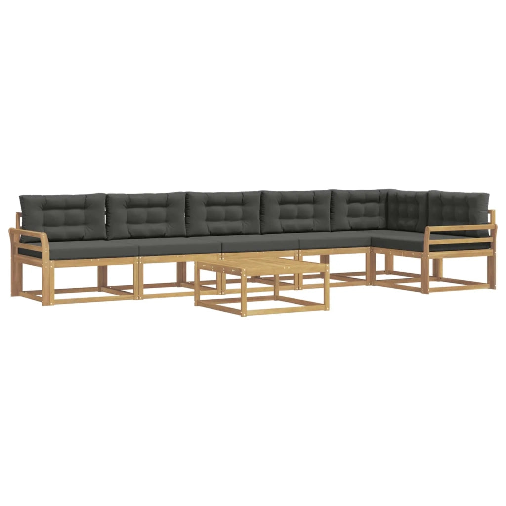 Set di divani da esterno 7 pz Bianco e Antracite Poliestere 3386551