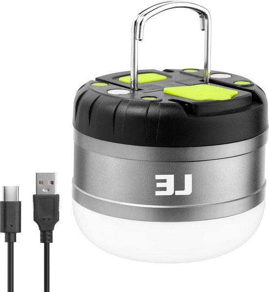 Lampada LED portatile con funzionalità di ricerca e gancio - 3 livelli di luminosità - regolabile - lampada di emergenza per interruzioni di corrente, escursioni, campeggio, emergenze, ecc.