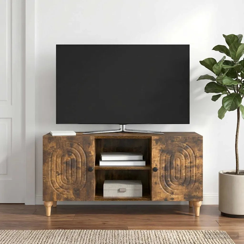 Mobile TV Rovere Fumo 102 x 34,5 x 50 cm Legno ingegnerizzato 894240