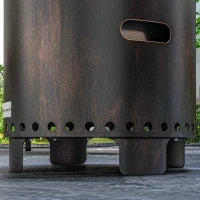 Braciere da Giardino, Stufa Senza Fumo in Metallo e Acciaio Inossidabile, Resistente alle Intemperie, 45 x 45 x 42 cm, Nero e Bronzo
