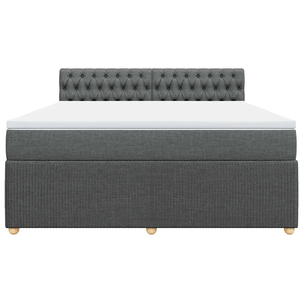 Giroletto a Molle con Materasso Grigio Scuro 180x200 cm Tessuto