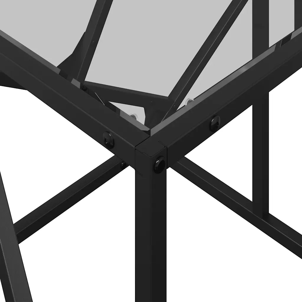 Tavolini con Piano Vetro Trasparente 2 pz 78,5x40x41 cm Acciaio 845994