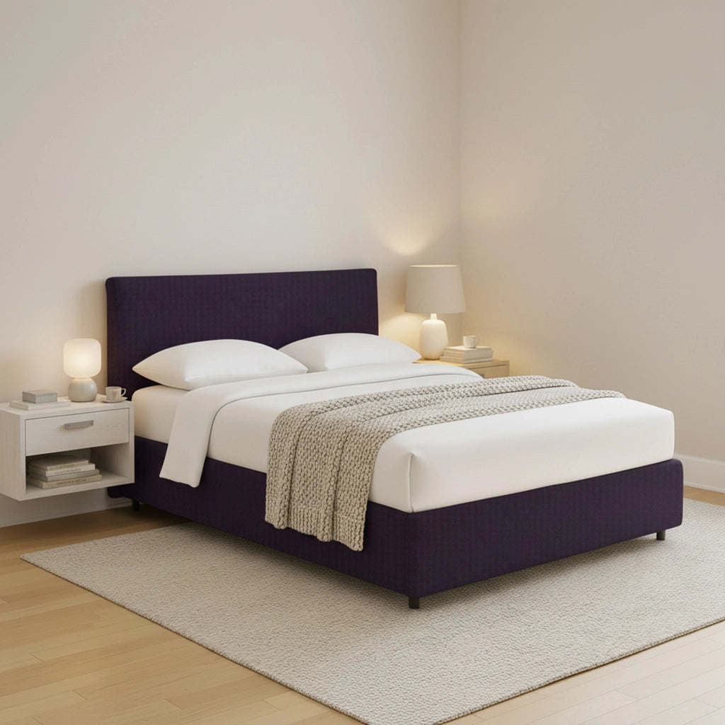 Oldham, Letto Piazza e Mezza Sfoderabile Made in Italy, Viola