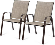 Set di 2 sedie da giardino, sedie da balcone con braccioli e schienale alto, sedie da terrazza in metallo, sedie da pranzo per patio, terrazza (grigio)