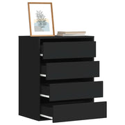 Cassettiera Angolare Nera 60x41x76 cm in Legno Multistrato 852871