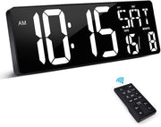 Cronografo digitale 16,5'' con display LED, telecomando, regolabile luminosità, orologio/data/temperatura, timer, calendario, termometro, ideale per casa, ufficio e classe
