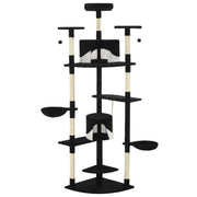 Albero per Gatti e Tiragraffi in Sisal 203 cm Nero e Bianco CFW6331878