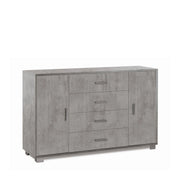 Mobile 2 Ante 4 Cassetti Kit Cemento cm 136x41x86h - Sarmog