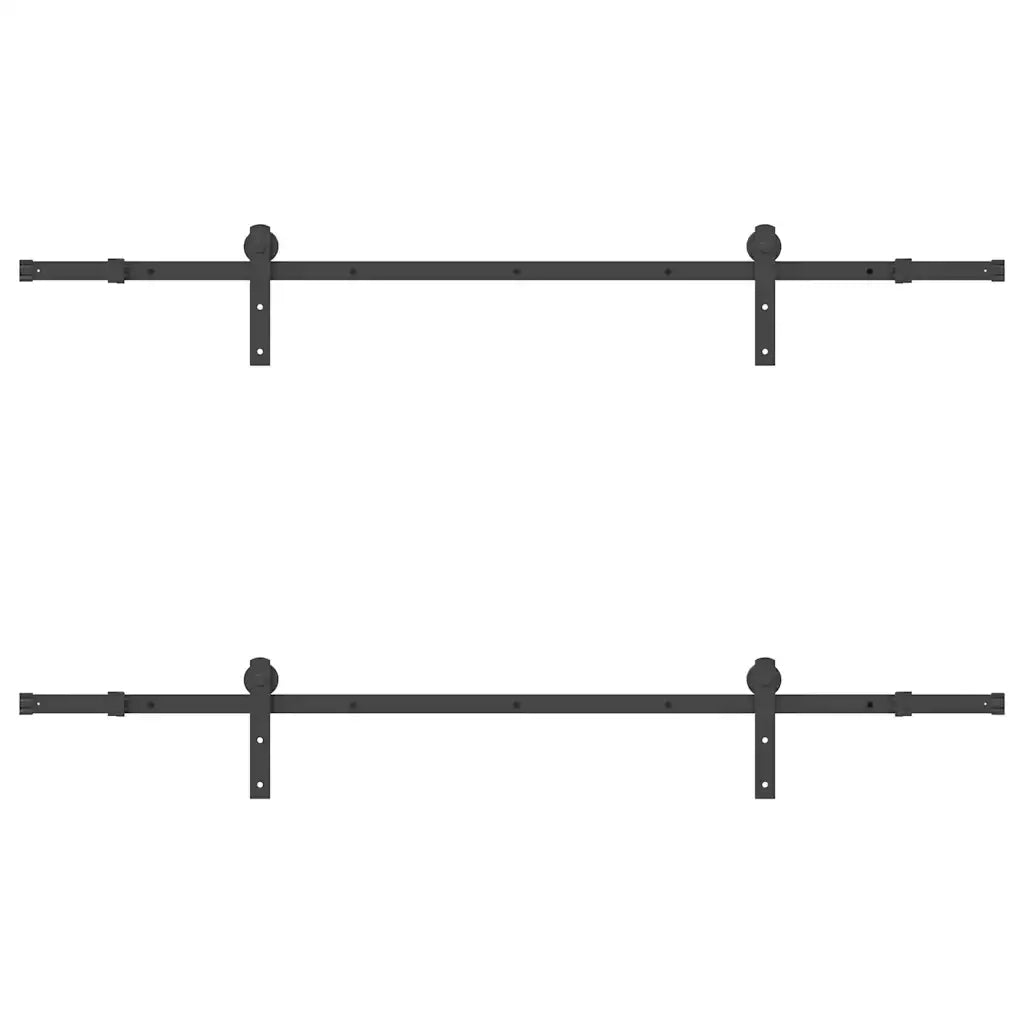 vidaXL Kit di Binari per Porte Scorrevoli 200 cm Acciaio Nero