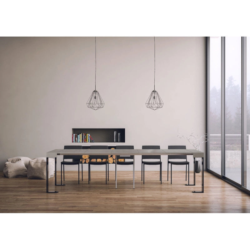 Consolle allungabile 90x40/300 cm Tecno telaio Antracite - Cashmere